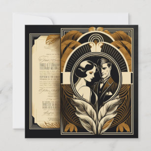 Art Deco wedding theme Card