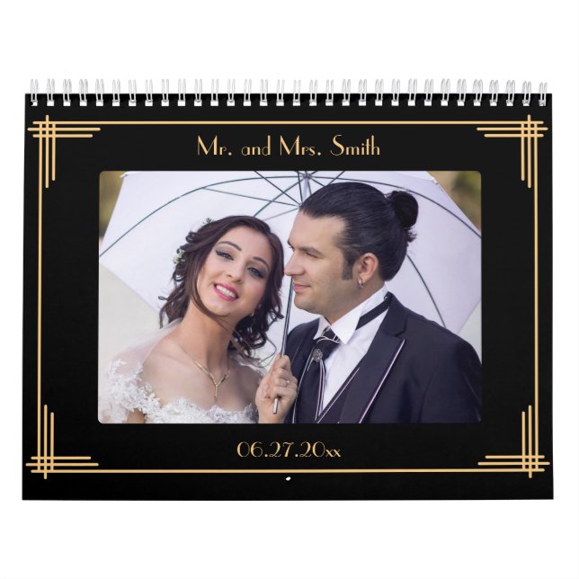 Art Deco Wedding Wall Calendar (Cover)
