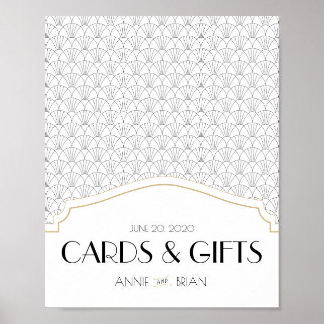 Art Deco Welcome Cards & Gifts Wedding Sign (Front)