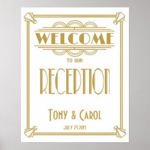 Art Deco Welcome to our Reception  print