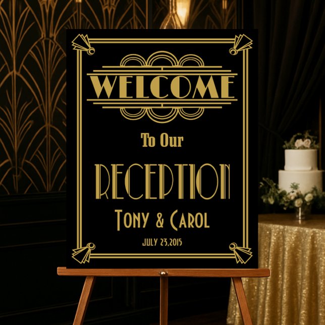 Art Deco Welcome to our wedding Reception Poster (Creator Uploaded)