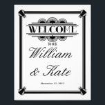 art deco, welcome to our wedding sign<br><div class="desc">wedding sign Black & WHITE</div>