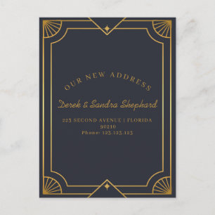 Art Deco We've Moved New Address Moving Announceme Announcement Postcard