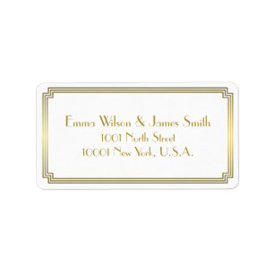 Art Deco White Gold Address Labels