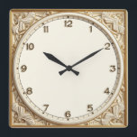 Art Deco White Square Wall Clock<br><div class="desc">Great clock design. You will love it like others. Be free to use this design for other product you like or to customise and add your text. Follow me for more. Thank you. Have a nice day.</div>