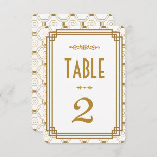Art Deco White Wedding Table Numbers