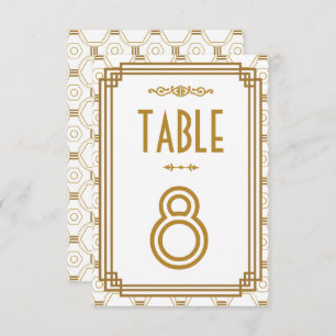 Art Deco White Wedding Table Numbers