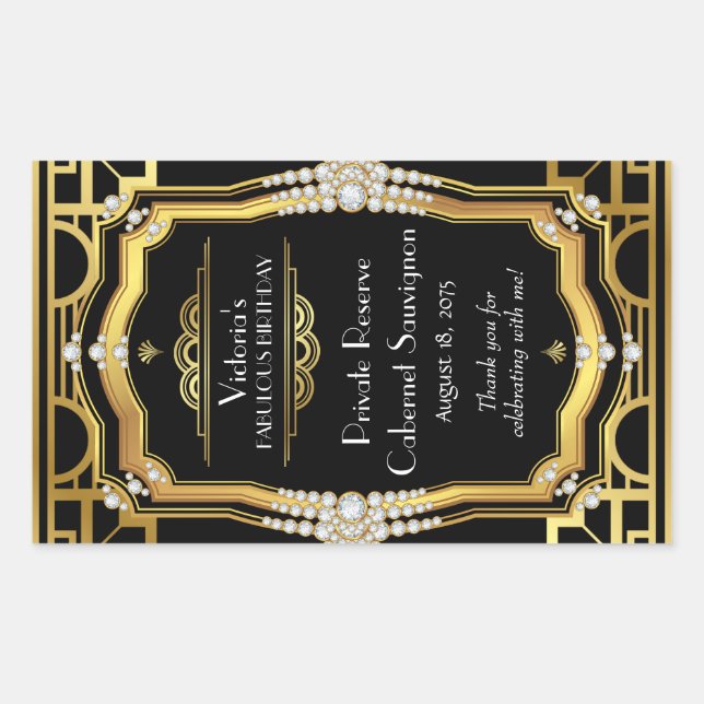 Art Deco Wine Bottle Labels (Front)