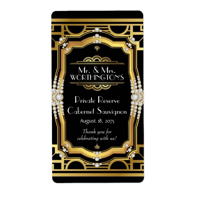 Art Deco Wine Label (Front)