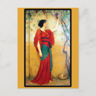 Art Deco Woman and Grapes Postcard
