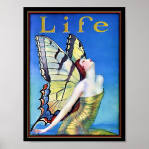 Art Deco Woman Butterfly Poster