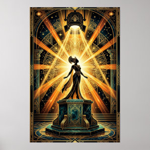 Art Deco Woman Director Vintage Cinema Art Poster