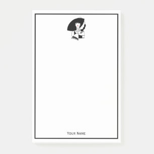 Art Deco Woman In Big Hat Gloves RL Post-it Notes