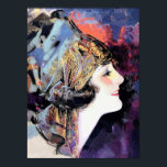 Art Deco Woman in Scarf Poster<br><div class="desc">This beautiful image was created from an original "Photoplay" magazine cover,  repaired and edited and all text references removed. (Out of copyright)</div>