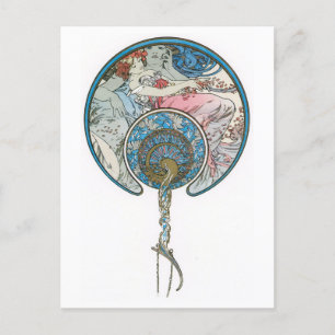 Art Deco Woman Lady Vintage Illustration Postcard