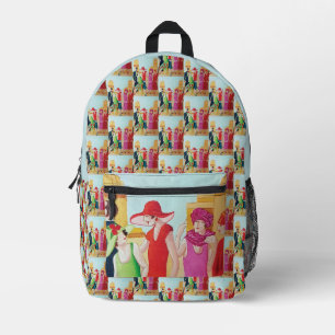 Art Deco Women Printed Backpack
