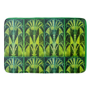 ART DECO WOOD INLAY FANS  BATH MAT