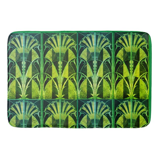 ART DECO WOOD INLAY FANS  BATH MAT (Front)