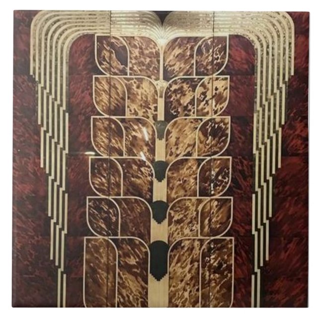 ART DECO WOODWWORK INLAID PANELS CERAMIC TILE (Front)