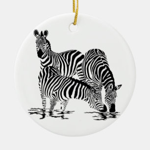 Art Deco  Zebra Ceramic Ornament
