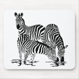 Art Deco Zebra Mouse Pad