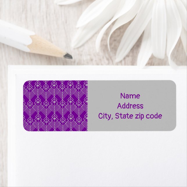 Art Deco Zig Zag Return Address Label (Insitu)