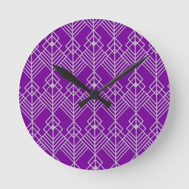 Art Deco Zig Zag Round Clock (Front)