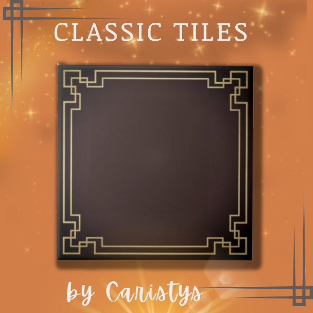 Art Decor Chocolate and Gold Ceramic Tile (Creator Uploaded)