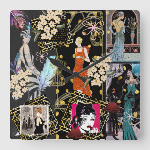 Art Decor Fashion Show Scene  Square Wall Clock