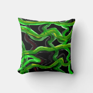 Art decor green dusky wine and lemon hint of cushion