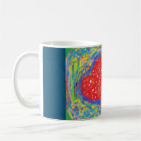 Art decor patterned mixed greens and red center