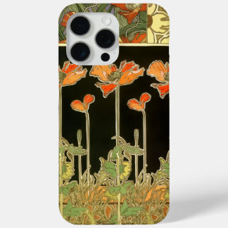 Art décoratifs (orange flowers) by Alphonse Mucha iPhone 15 Pro Max Case