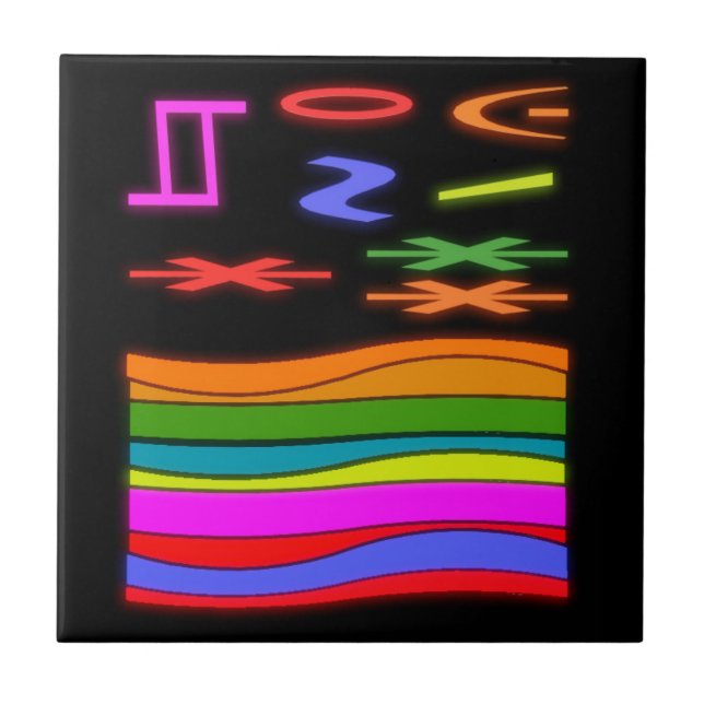 Art design patterned with a black backdrop ceramic tile (Front)