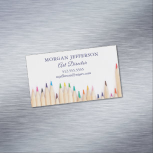 Art Director Artist Studio Gallery Colored Pencils Magnetic Business Card
