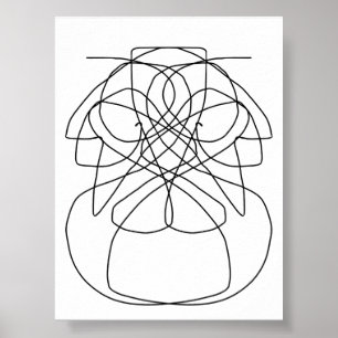 Art drawing of abstract lines poster