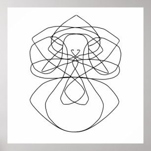 Art drawing of abstract lines poster