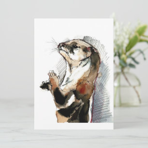 Art Drawing Otter    Cute Otter Gifts Holiday Card