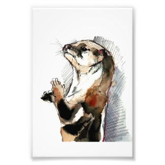 Art Drawing Otter | Cute Otter Gifts Photo Print