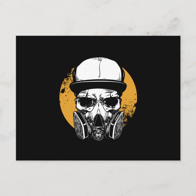 Art Face Cover Anti Toxic Inhalation Gift Skull Ga Postcard (Front)