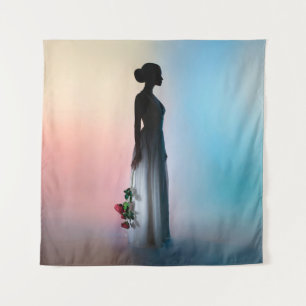 Art fashion studio photo of beautiful elegant woma tapestry