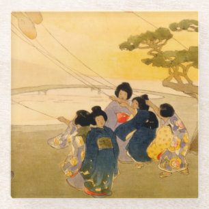 art,fine,classical,Bertha,Boynton,Lum,Japanese,chi Glass Coaster