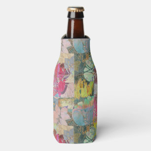 Art floral grunge pattern bottle cooler