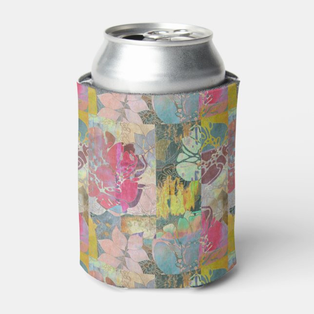 Art floral grunge pattern can cooler (Can Front)