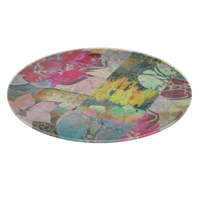 Art floral grunge pattern cutting board (Corner)
