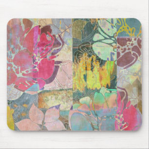 Art floral grunge pattern mouse pad