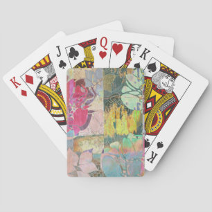 Art floral grunge pattern playing cards