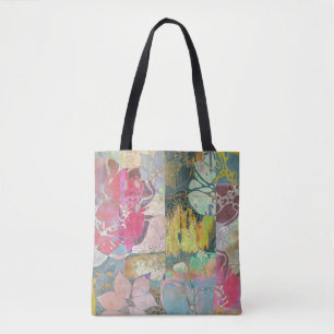 Art floral grunge pattern tote bag
