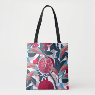 Art Floral Pomegranate Tree Pattern Tote Bag