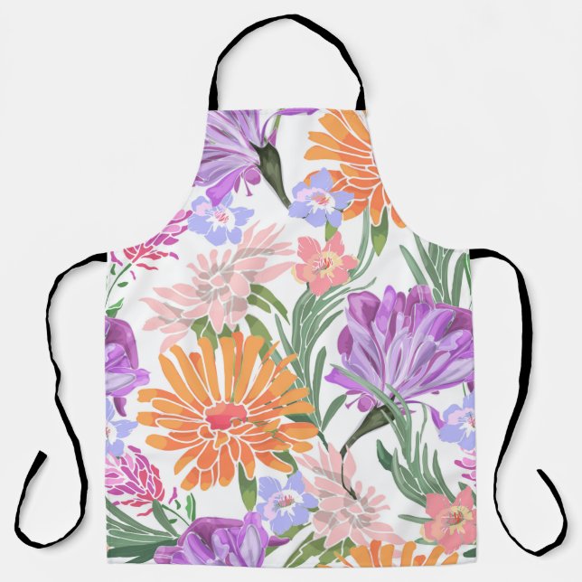 Art floral seamless pattern. Morning glory,ipomoea Apron (Front)
