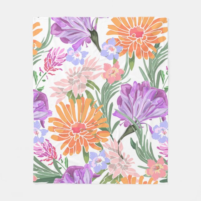 Art floral seamless pattern. Morning glory,ipomoea Fleece Blanket (Front)